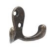 10Pcs Coat Hooks Small Double Prong AntiRust Sturdy   Convenient Wall Mounted Tiebacks for Coat Clothing Keys(Antique Brass Plating )