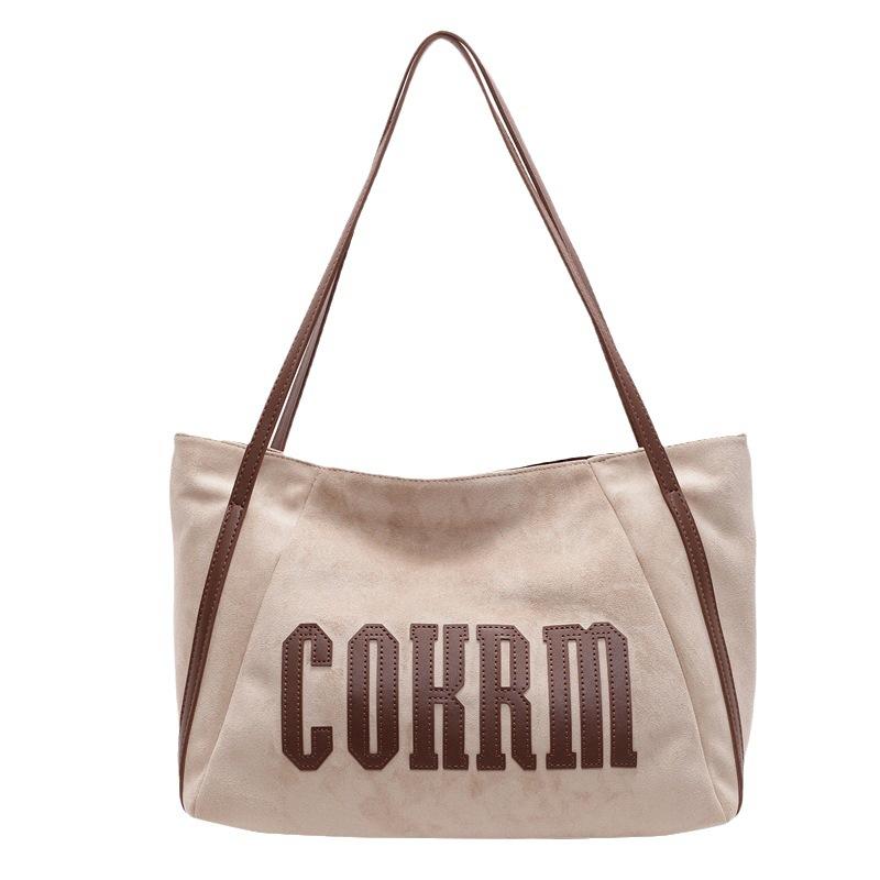 Leisure commuter tote bag women's large capacity 2025 new versatile shoulder shopping bag college student class bag