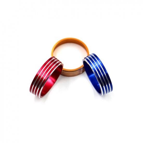 Aluminum 3-Color Central Console AC Knob Trim 3X For Mitsubishi Lancer EVO 07-17