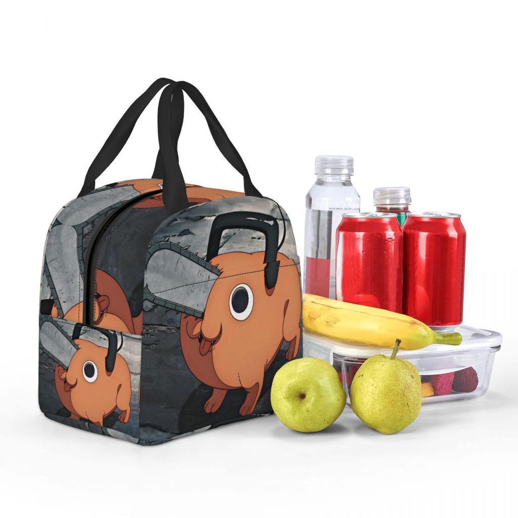 Kawaii Pochitas Merch Insulated Lunch Bag For Picnic Storage Food Boxes Portable Cooler Thermal Lunch Boxes