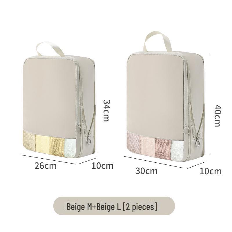 

Сжимаемая дорожная сумка для хранения вещей из ткани с эффектом памяти - набор из 2 чемоданов