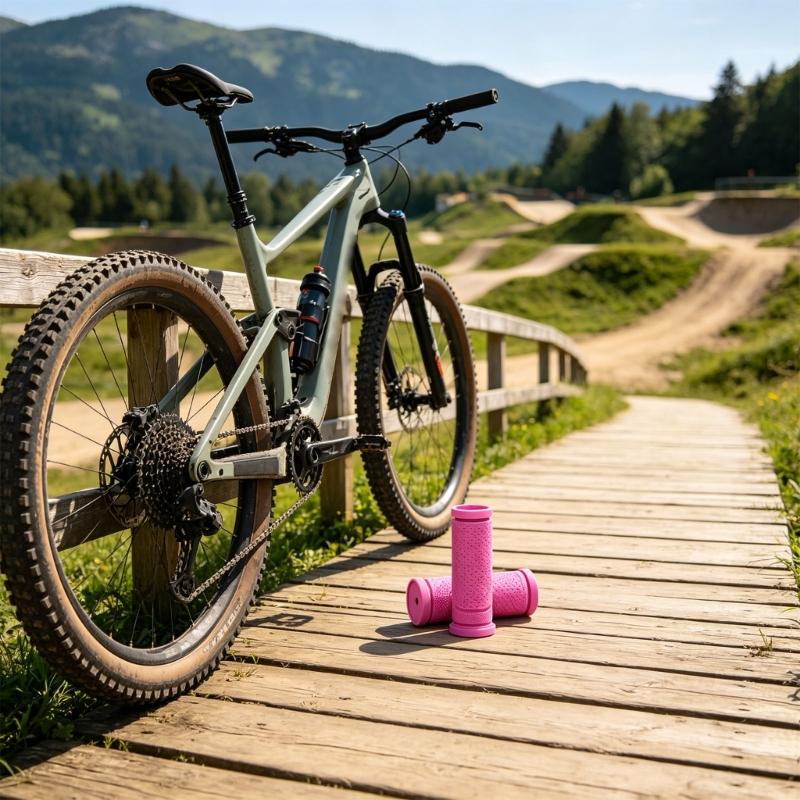 Rubber Bike Handlebars Grip 1 Pair for City Travel and Trail Use with Textured Hold for Daily Cycling and Regular Use