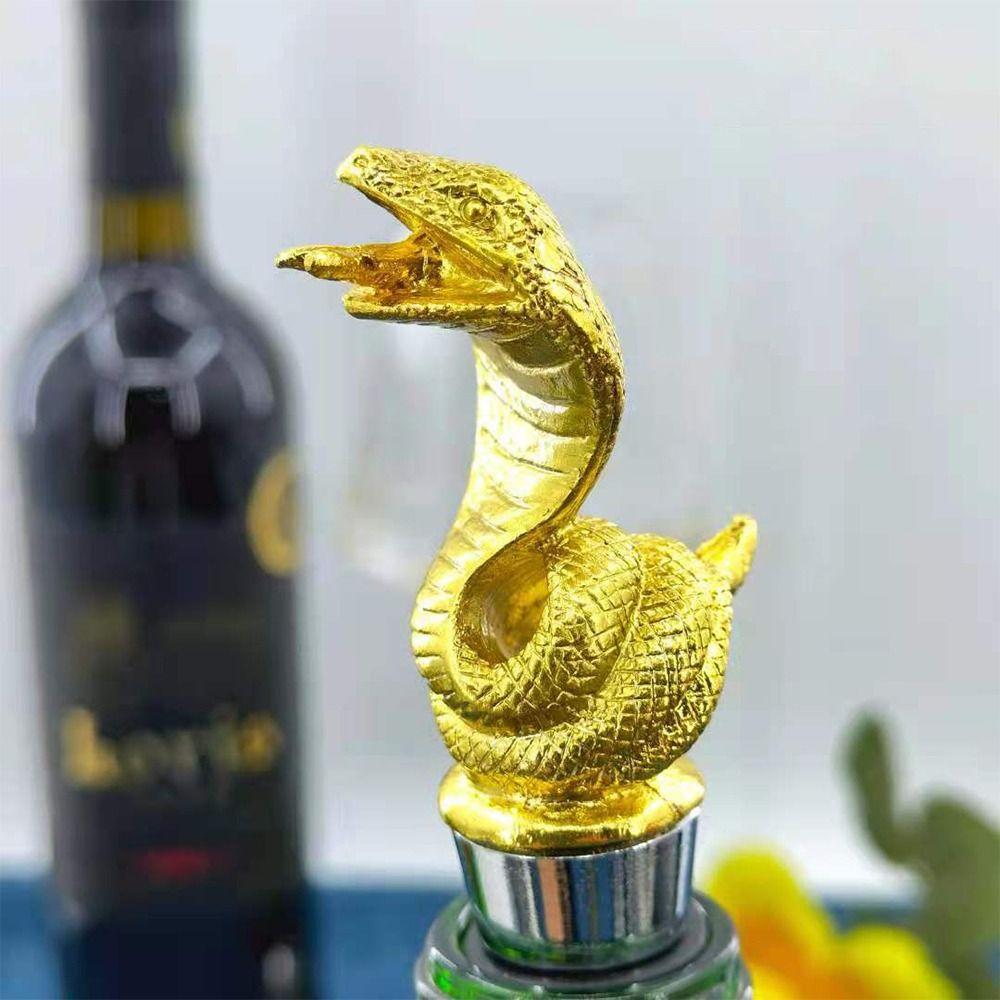 Zinc Alloy Wine Pourer Ornament Wine Aerators Unique Snake Bottle Stoppers  for Kitchen Accessories