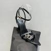 Summer Sandals Women New One Line Strap Super High Heel Sandals Women's Pointed Thin Heels Banquet Red Simple High Heels