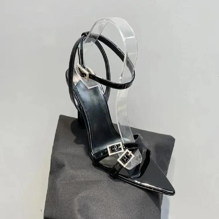 Summer Sandals Women New One Line Strap Super High Heel Sandals Women's Pointed Thin Heels Banquet Red Simple High Heels