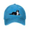 Cozy Bernese Mountain Dog Relaxed Graphic Baseball Cap Unisex Women Distressed Washed Sun Cap Outdoor Workouts Hat
