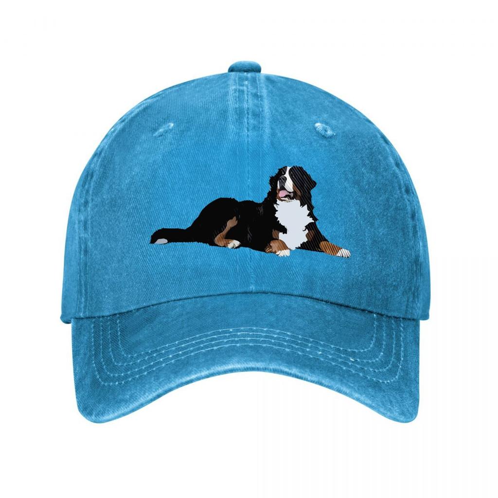 Cozy Bernese Mountain Dog Relaxed Graphic Baseball Cap Unisex Women Distressed Washed Sun Cap Outdoor Workouts Hat
