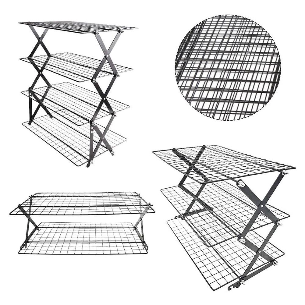 1PC Cooling Rack 45x28x5cm 3-Tier Collapsible Cooling Rack For Baked Goods - Space-Saving & Easy To Clean Baking Kitchen Tools