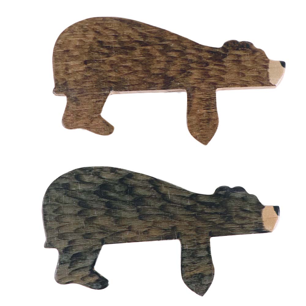 2pcs Craft Wooden Bear Door Frame Funny Cartoon Door Corner Pendant Handmade Cute Animal Door Sign Props