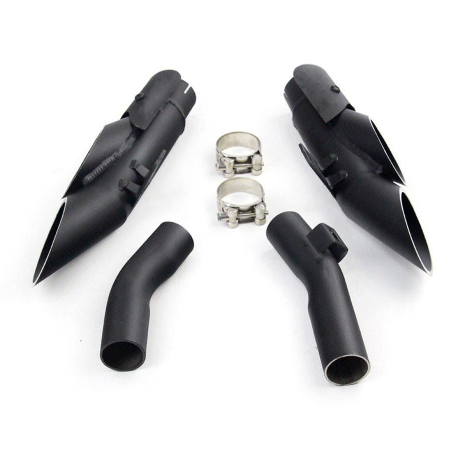 Motorcycle Exhaust System Dual Pipe Slip on Middle Pipe For Kawasaki Z1000 10-17