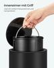 SONGMICS Bathroom Bin, 3 Litre Toilet Pedal Bin, Cosmetic Bin with ABS Lid and Plastic Inner Bucket, Steel