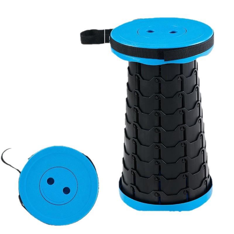 Collapsible Rainbow Outdoor Portable Stool - Adjustable Folding Chair for Travel, Queue, Fishing, and More.