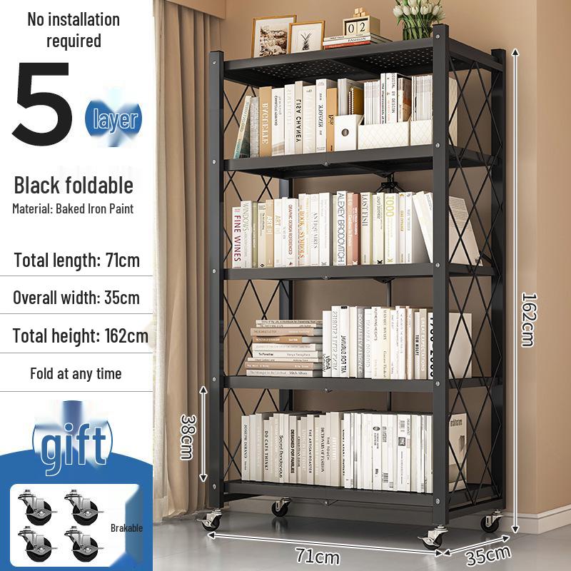Portable Folding Storage Rack for Study or Living Room