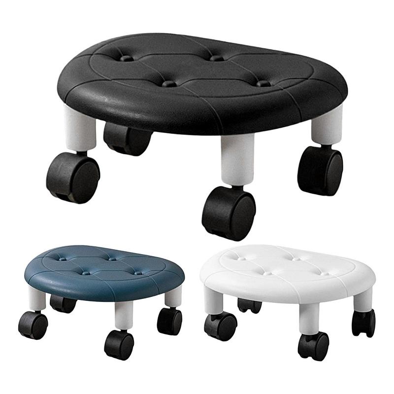 Low Rolling Stool Household Pulley Low Mini Comfortable Portable Ground Stool Casual Moving Small Chairs 360 Degree Swivel