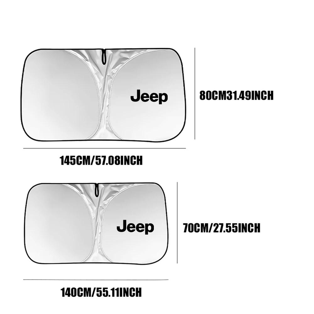 For Jeep Folding Car Window Sunshade Cover Sun Shade Windshield Visor Protector Windscreen For Jeep Renegade Wrangler JK Comp