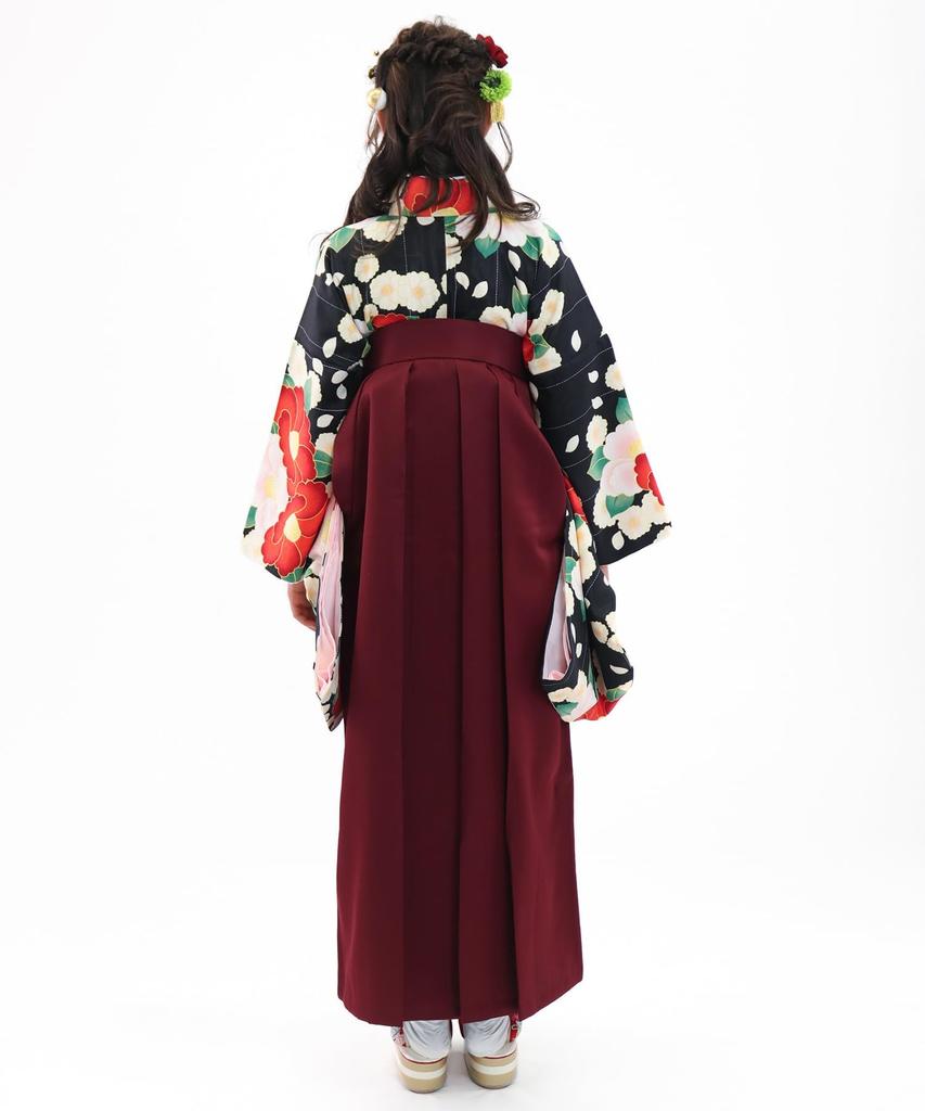 Graduation Ceremony Hakama Easy to 5 Piece Set Hakama Lower Waist for Elementary School Girls Roman [KYOETSU] Set, Dress, (Kimono, Hakama,