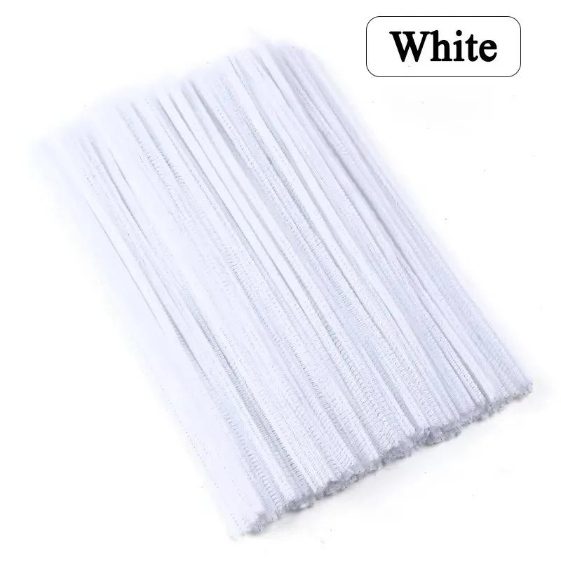 

10/500x Colorful Chenille Stems Pipe Twist Stick Hair Strip DIY Craft Educational Toys Cleaners Plush Tinsel Xmas Party Gifts 10PCS белый