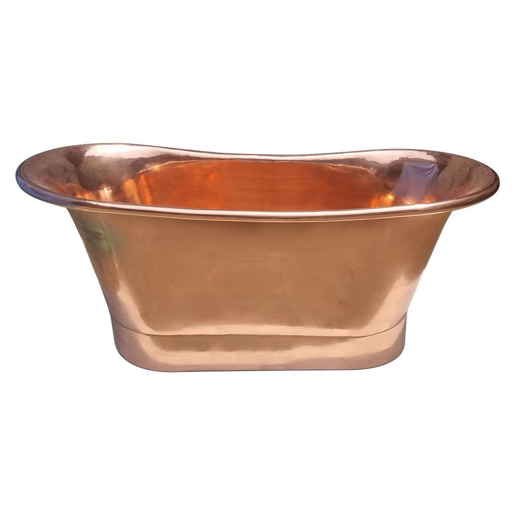 Straight Base Copper Bathtub Nickel Inside