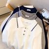 2025 Autumn Chic Korean-Style Oversized POLO Collar Knit Sweater for Women