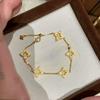 Zirkon Glücksklee Blume Armband Leichter Luxus High-End Mode Vielseitiges Armband Neuer Schmuck