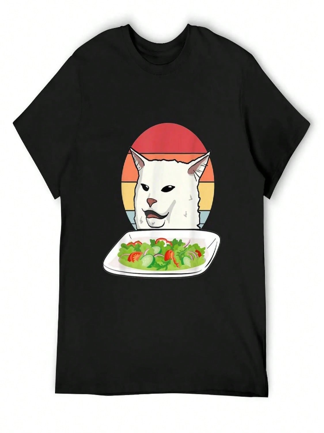 Angry Wounisex Yelling At Confused Cat At Dinner Table Meme T-Shirt Man T-Shirt Funny T-Shirt Graphic T Shirts T Shirt For unisex S разноцветный