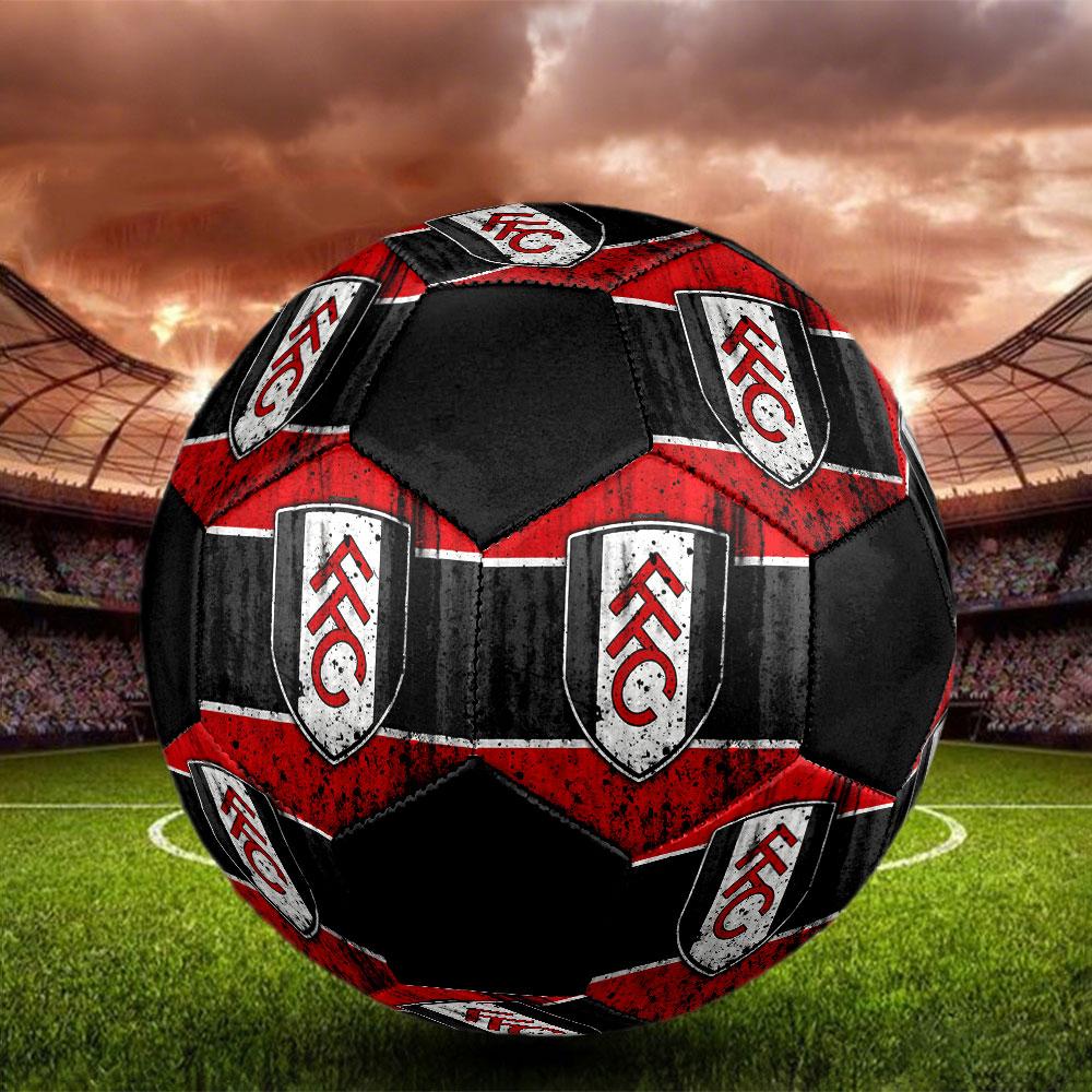 Fulham FC Size 5 Soccer Ball, Machine-Stitched PVC, Durable & High Bounce, All Ages Fit, Fan Merchandise, Matches & Outdoor Use.