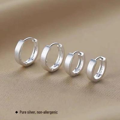 Pendientes de aro de plata 925 para mujer, superventas 2024: lujo ligero, alta gama, versátiles y elegantes.
