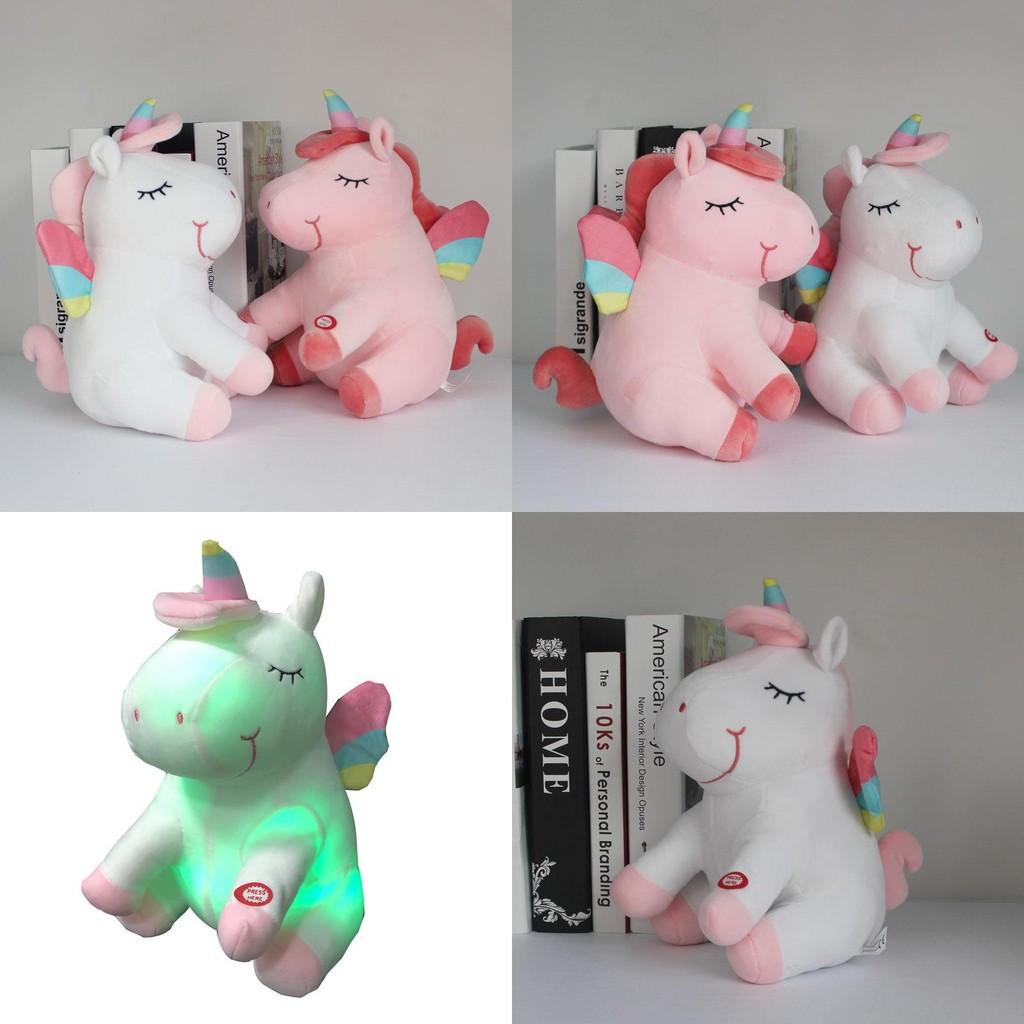 Light Rainbow Led Unicorn Fur Toy Cute Cartoon Girl Children Gifts Birthday