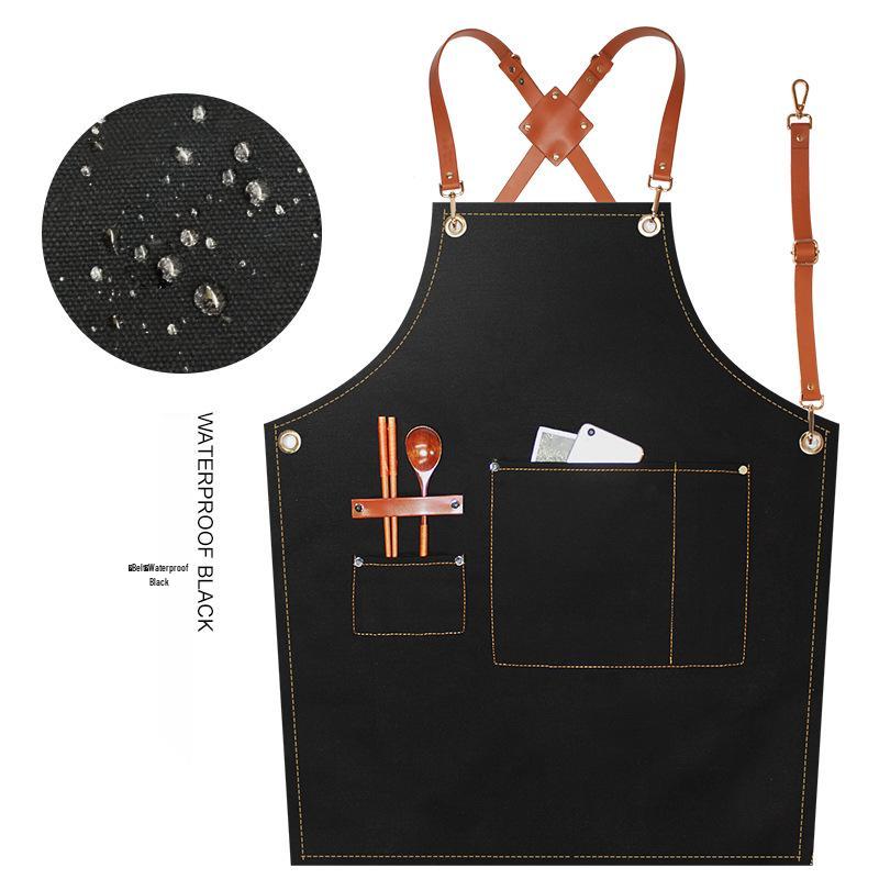 Women's Celebrity-Style Thick Canvas Apron for Hairdressers, Milk Tea Shops, and Baristas