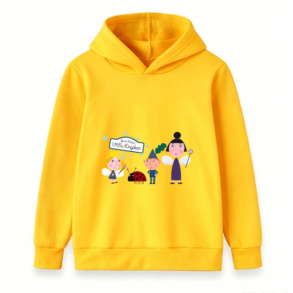 Kids Boys Girls Cartoon Fairy Dwarfs Print Hooded Sweatshirt Casual Pullover Hoodie for Children Daily Wear