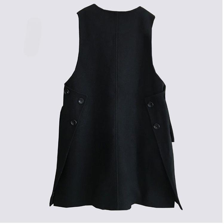 Irregular Woolen Vest Female Mid-length Loose Fit Jacket Autumn Winter