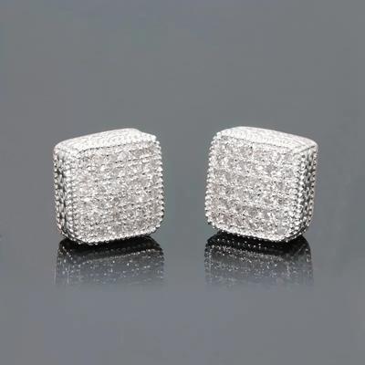 Einfache Voll-Diamant-Ohrstecker für Damen, Modische Alltags-Matching-Stile, Elegantes Temperament Klassischer Schmuck