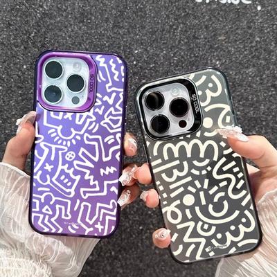 Fashion Graffiti Hülle für iPhone 16 Samsung A55 A35 M35 S24 Xiaomi Redmi Note 13Pro 14C A3 Huawei Honor 200 Stoßfeste Handyhülle Anti-Scratch-Cover