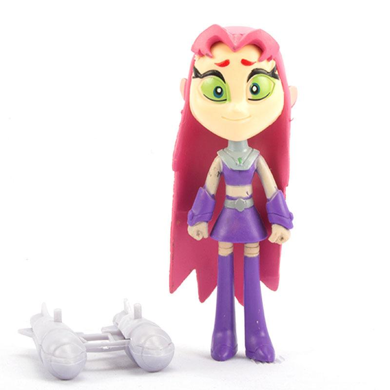 6pcs/Lot 3-12cm Teening Titans PVC Model Toys Teening GO Action Figure Toys Robin Raven Beast Cyborg Toy for Kids Birthday Gifts