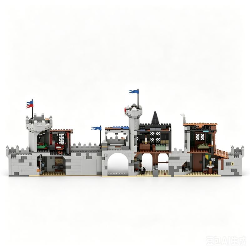 1303PCS Horse Knight Town Square MOC Model Alternate Build For Creator 31168 Building Blocks Custom Puzzle DIY Assembly