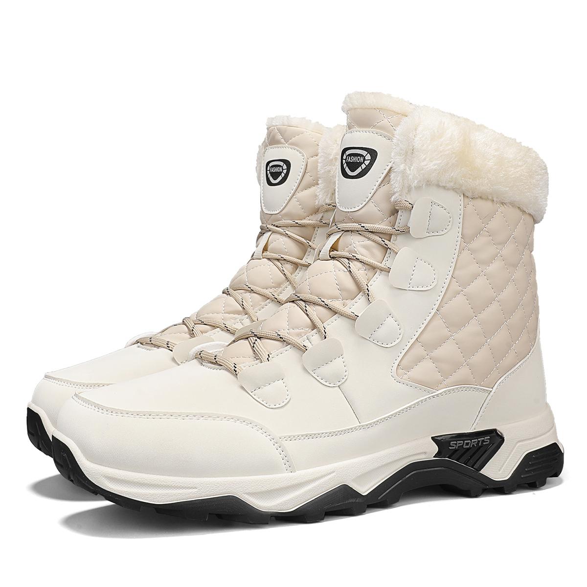 

TUINANLE Жіночі зимові черевики Універсальне зносостійке чоловіче взуття Потовщені зручні теплі високі туристичні черевики 38 бежевий