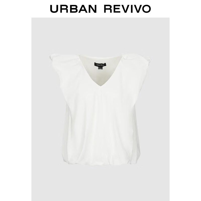 UR 2026 Women s Pastel Relaxed V-Neck Short Blouse XS
