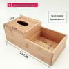 Bamboo Wood Tissue Box with Multifunctional Storage