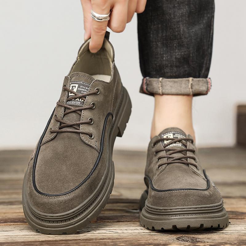 Fashion Men Shoes Vintage Hot Sale Leather Loafers Breathable Wear-Resistant Lace Up Comfortable Casual Outdoor Mens Walking Shoes