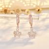 2026 Slightly Inlaid with Zirconium Exquisite Crown Earrings, Ear Buckles, Women's European and American Fashion High-end Sense Niche Earrings, Copper