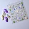 5D Butterfly & Lily of the Valley Nail Stickers - Mori Style Floral, Self-Adhesive
