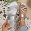 Fashion Summer Flat Heel Sandals Women Casual Plus Beach Slippers Woman Lightweight Strap Slip-On Gladiator Sandals Slides Women