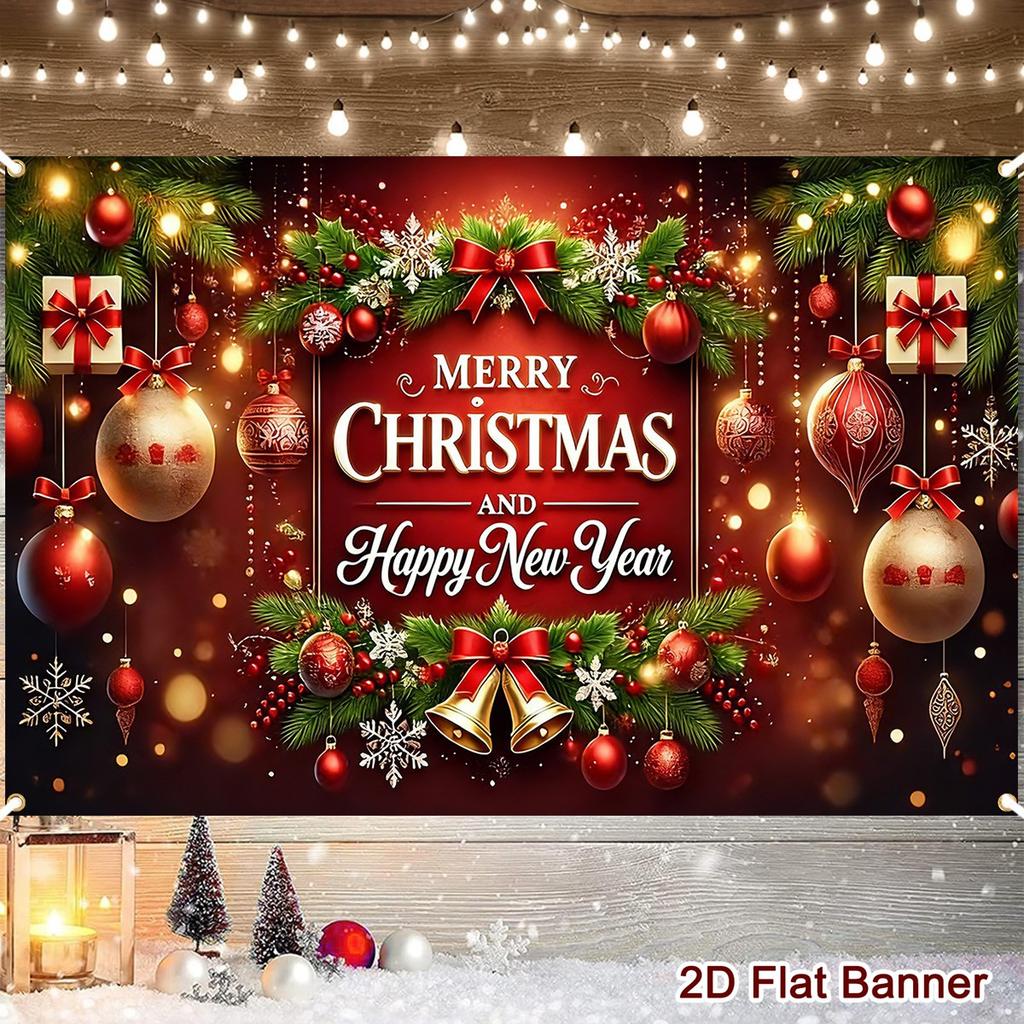 Christmas & New Year Polyester Background for Home & Outdoor Holiday Decor 2026 Christmas Celebrations Two Size Are Avai