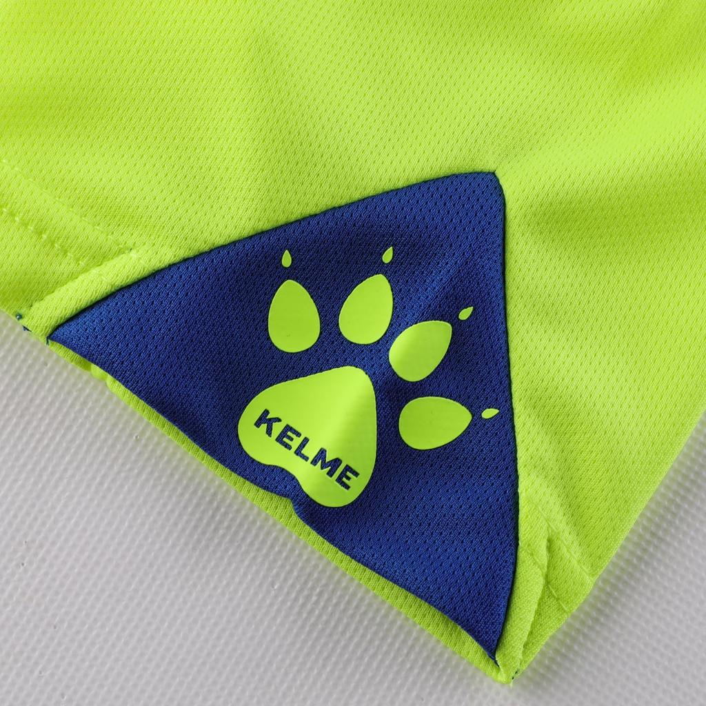 Kelme Junior Soccer Training Wear, Quick-Drying, Breathable, Short Sleeve and Shorts Set (Yellow, 140cm)