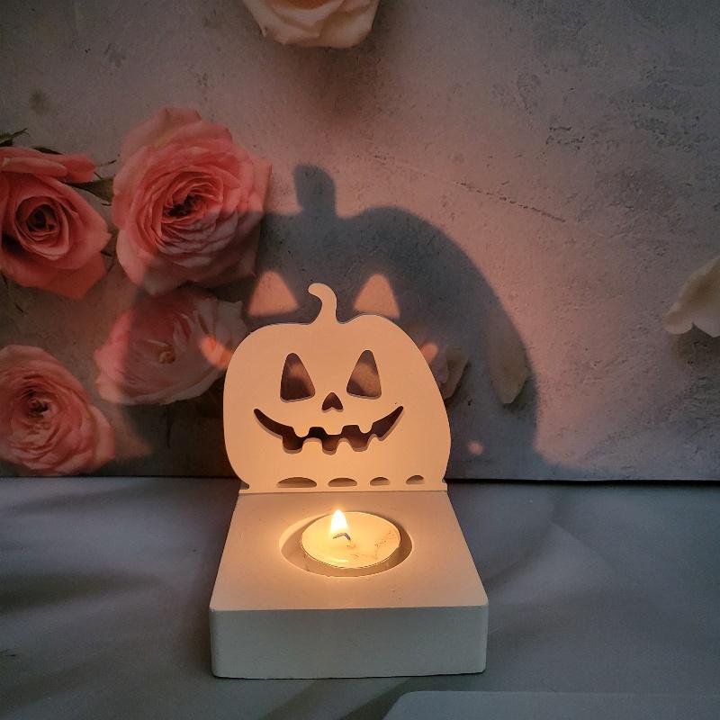 DIY Hollow Pumpkin Plug-in Candle Holder Silicone Mold Cement Plaster Clay Cast Resin Decorative Mold Home Decoration