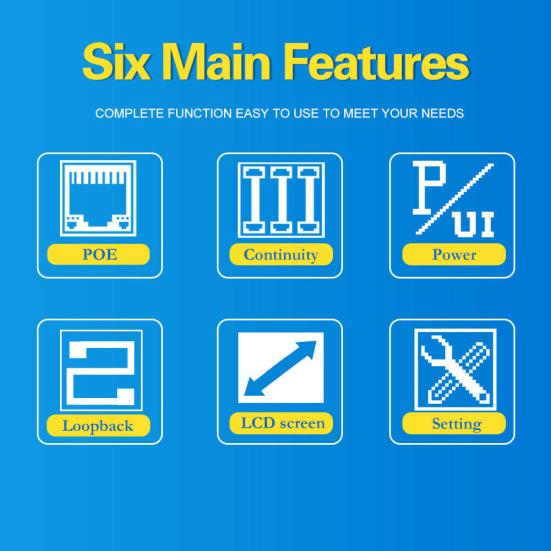 NF-488 Digital Ethernet LAN Network CAT5 CAT6 PoE Cable Switch Tester Detector
