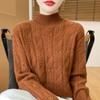 Damski sweter kaszmirowy kaszmir Qinghe 30% kaszmir 70% wełna jesienno-zimowy pulower ciepły i modny