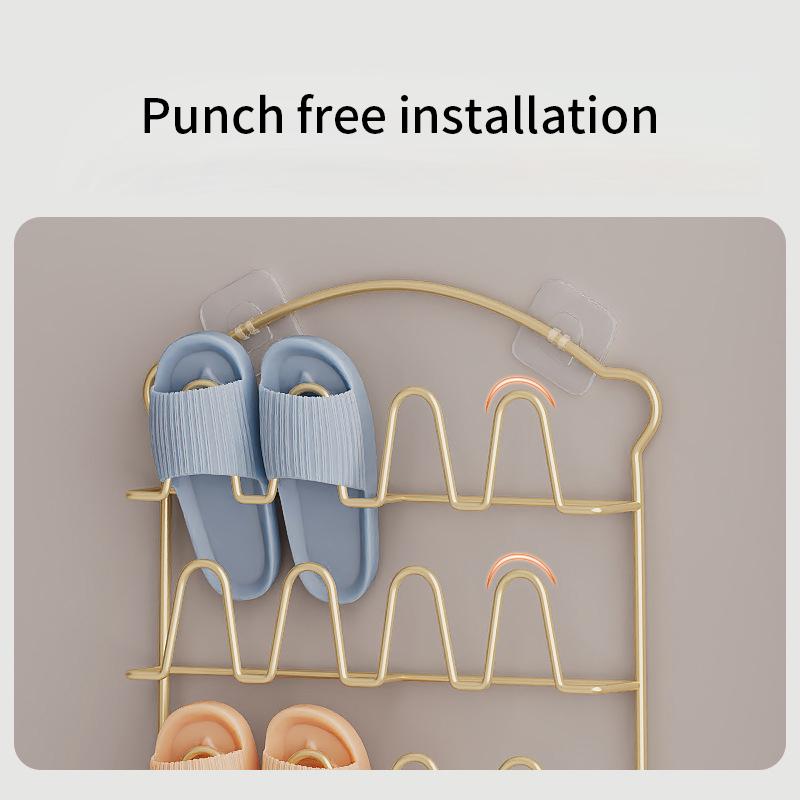 Simple Shoe Hanger Metal Iron Art Slippers Drain Drying Rack Toilet Bathroom Indoor Storage Tools Home Organizer Shelf