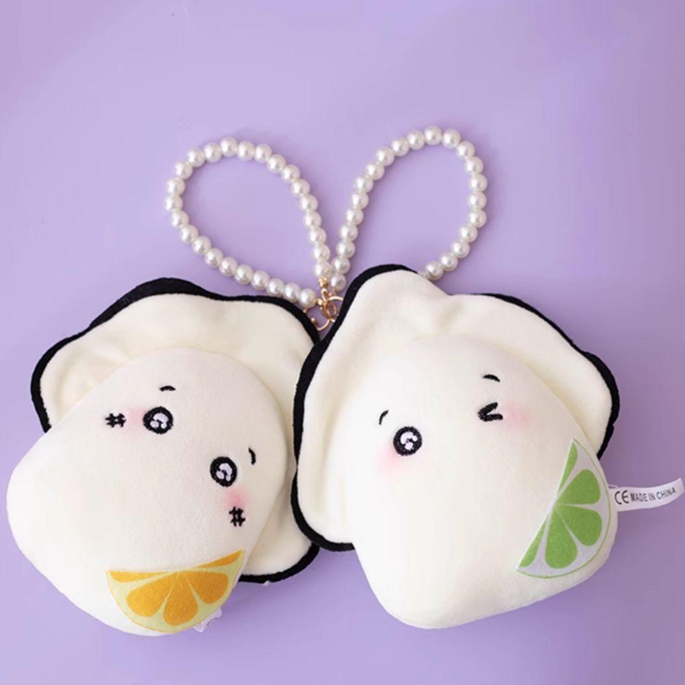 with Pearl Chain Oysters Pendant Doll 10cm Size Oysters Plush Pendant  Keychain Decor
