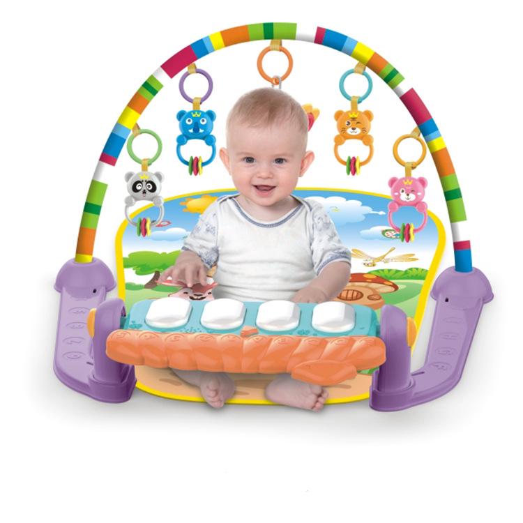Infant Musical Play Mat & Piano Gym with Rattle Toys (0-18 Months)